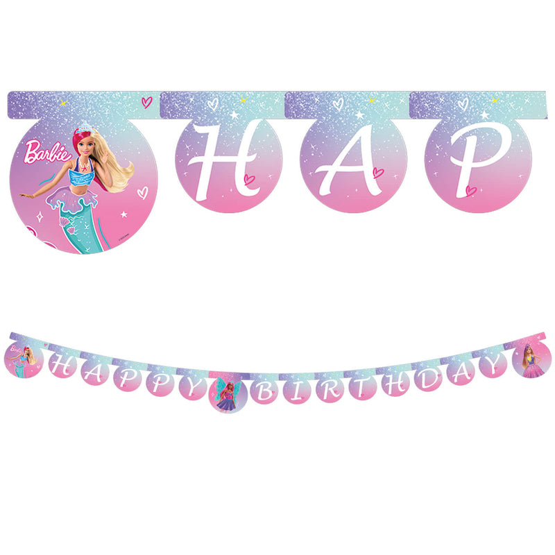 Banner Happy Birthday Barbie Fantasy | FSC