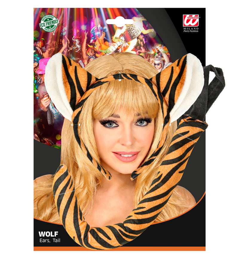 Kostümset "Tiger" 2-tlg. | Haarreif  und Schwanz