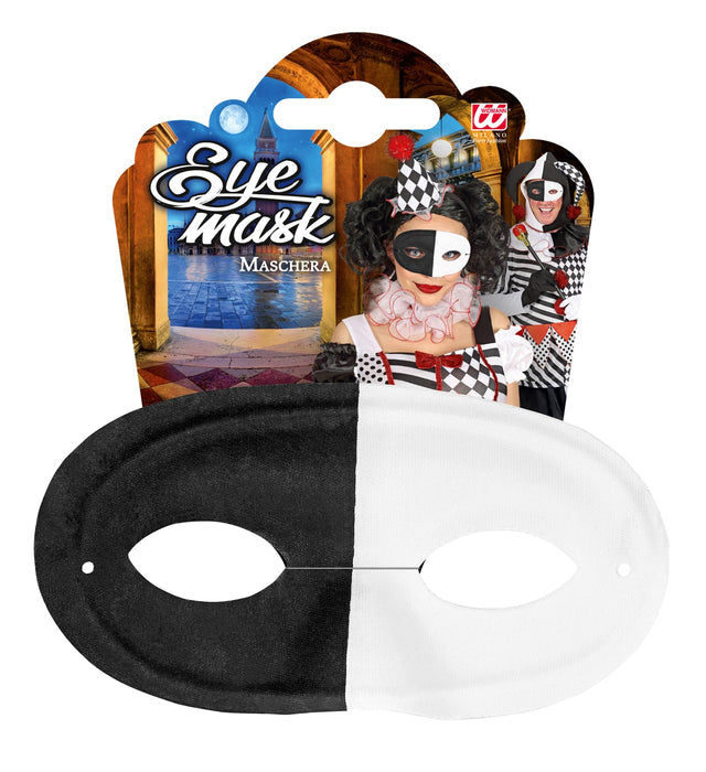 Schwarz Weiße Augenmaske zum Harlekin Kostüm