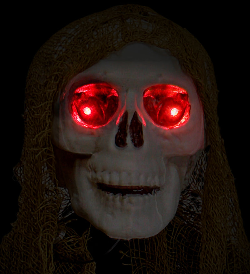 Animierter "Sensenmann" LED Augen und Geräusche 130 cm | Halloween Dekoration