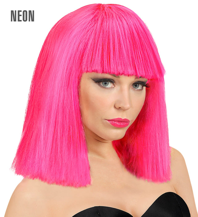 Damen Longbob Perücke "Showgirl" | Neon Pink