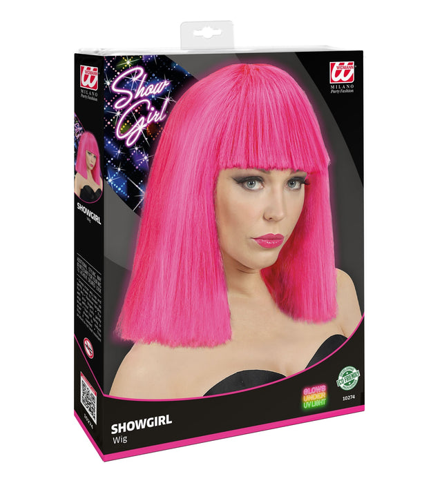 Damen Longbob Perücke "Showgirl" | Neon Pink