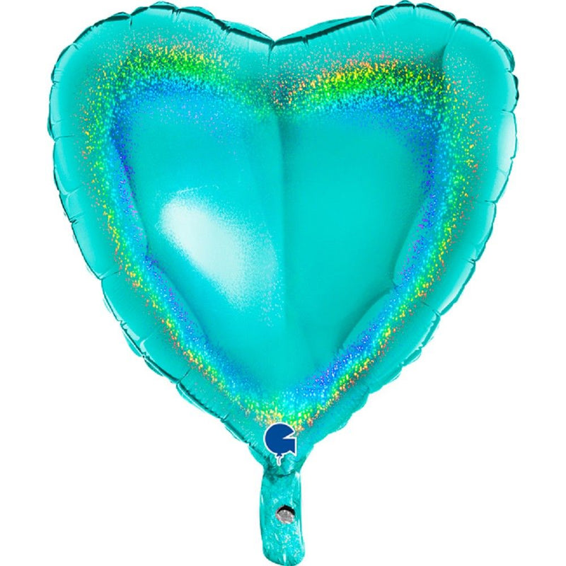 18"/Ø46cm Herz Folienballon  Uni | Holo Tiffany