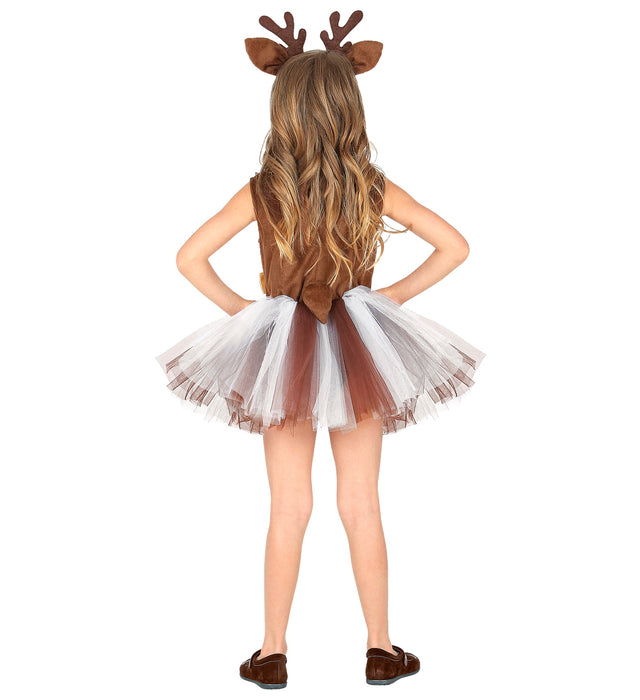 Reh Kinderkostüm für Mädchen - Kleid und Haarreif | Tierkostüm Gr. 110