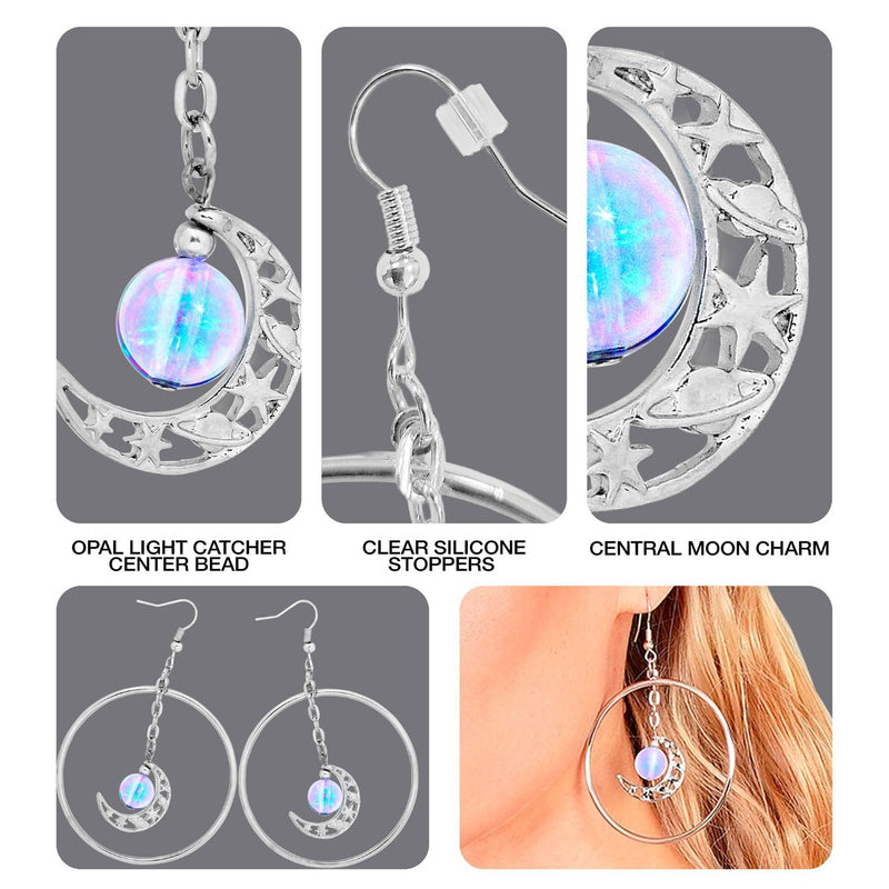 Ohrringe Mystik mit Mondsichel und Perle | Silber