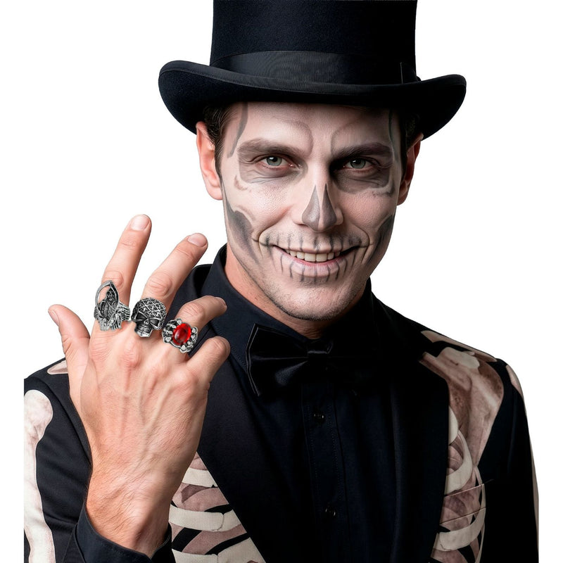 Halloween Ringe 3-teilig | Silber