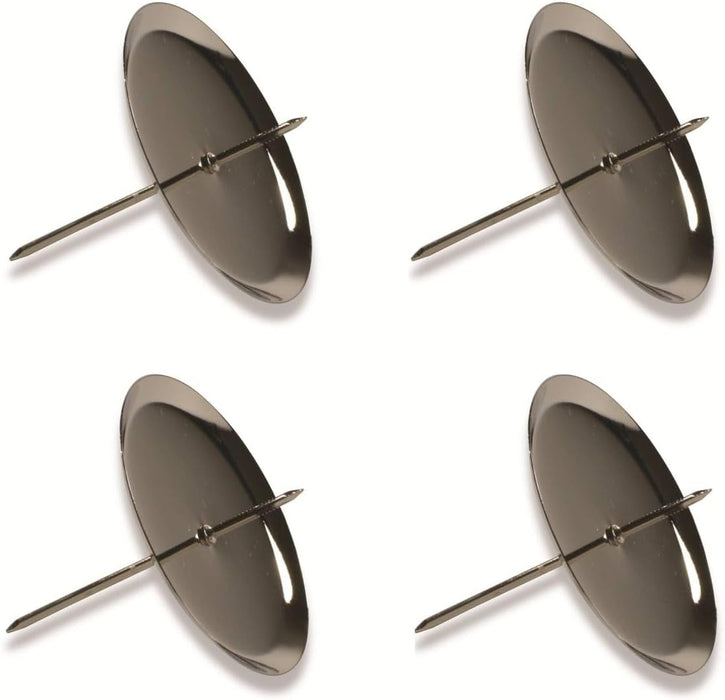 Riffelmacher Adventskerzenhalter rund | Ø 60 mm | 4er Set | silber | Metallhalter für Adventskranz & Gestecke | Weihnachtsdeko | 10752