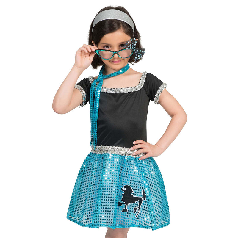 50er Jahre Kostüm "Sweety Lou" für Mädchen | Blau