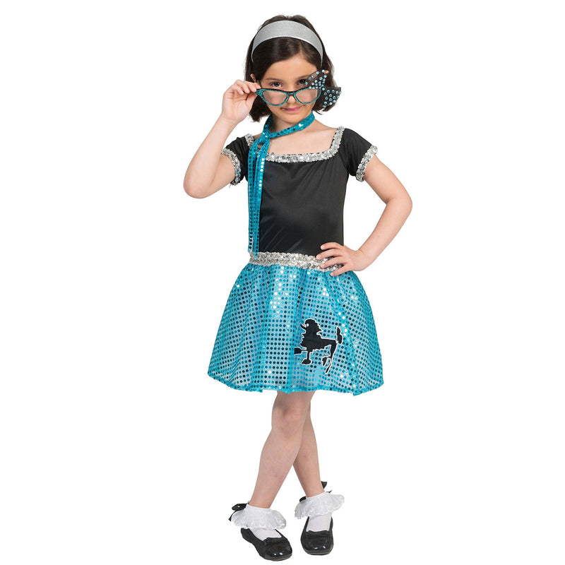 50er Jahre Kostüm "Sweety Lou" für Mädchen | Blau