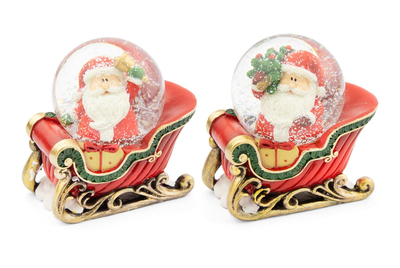 Schneekugel Santa im Schlitten | 7 cm