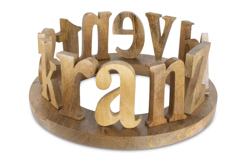 Deko Holzring Adventskranz | Massiver Holzkreis | 40×40×15 cm | 10916