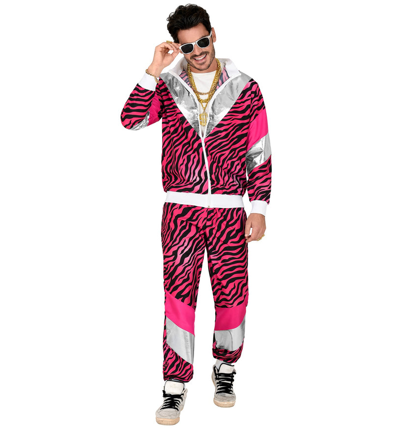 Party Trainingsanzug "Pinker Tigerprint" für Erwachsene