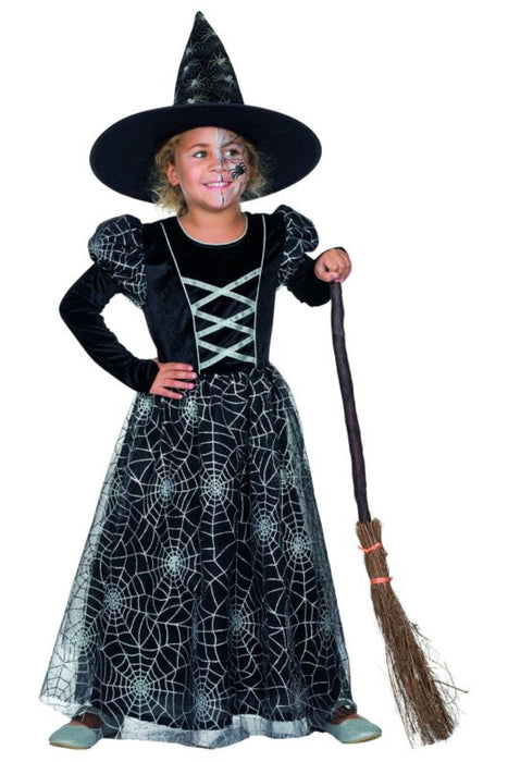 Kostüm Kid Spinnennetz Hexe Gr. 116