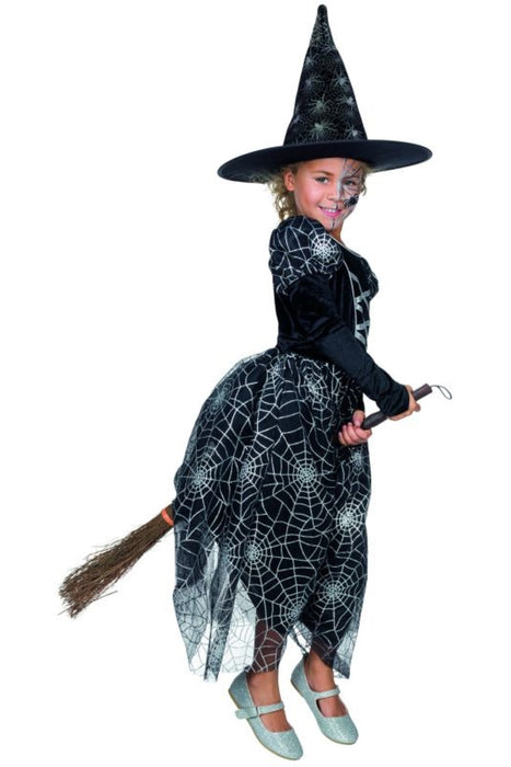 Kostüm Kid Spinnennetz Hexe Gr. 116
