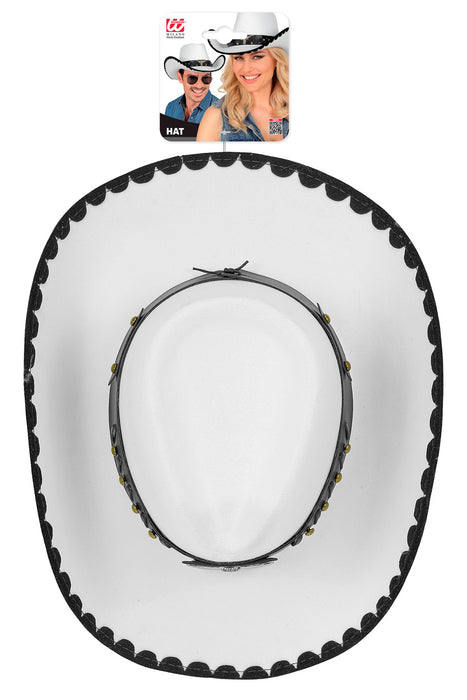 Cowboyhut mit Langhorn aus Filz | Weiß - Wilder Westen