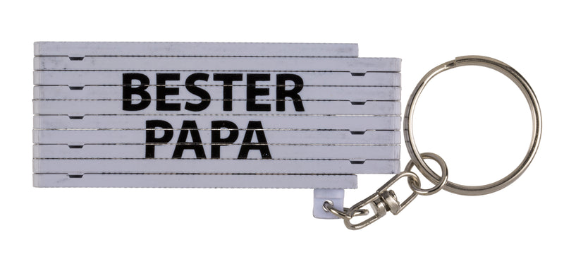 Metall Schlüsselanhänger Zollstock mit Sprüchen 2-farbig | 4-fach sortiert