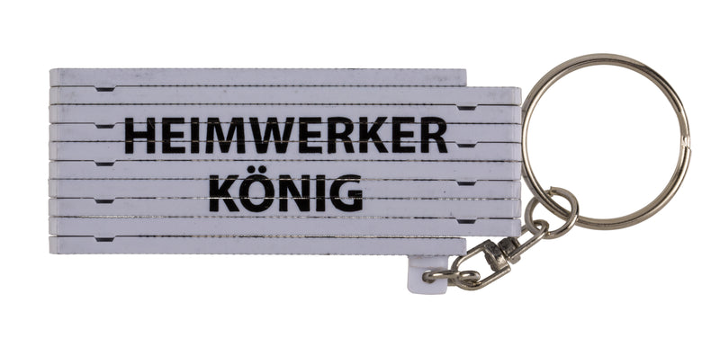 Metall Schlüsselanhänger Zollstock mit Sprüchen 2-farbig | 4-fach sortiert