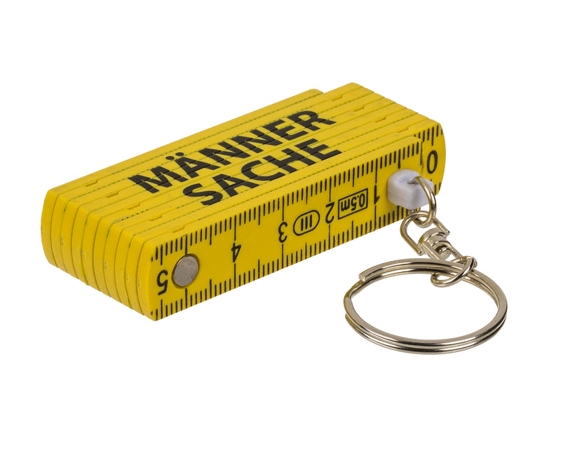 Metall Schlüsselanhänger Zollstock mit Sprüchen 2-farbig | 4-fach sortiert