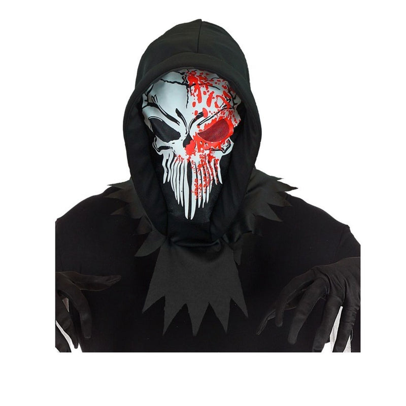 Maske Horror "Blutiger Sensemann mit Kapuze"