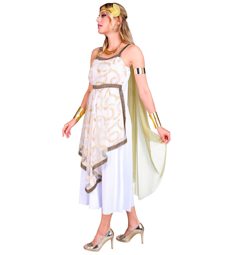 "Griechische Göttin" Kostüm für Damen 3-tlg. | Weiß Gold
