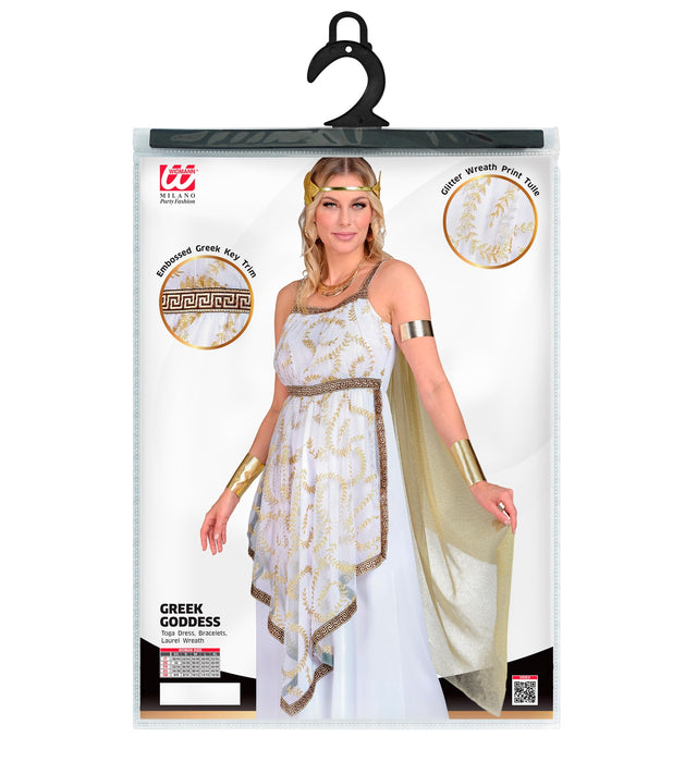 "Griechische Göttin" Kostüm für Damen 3-tlg. | Weiß Gold