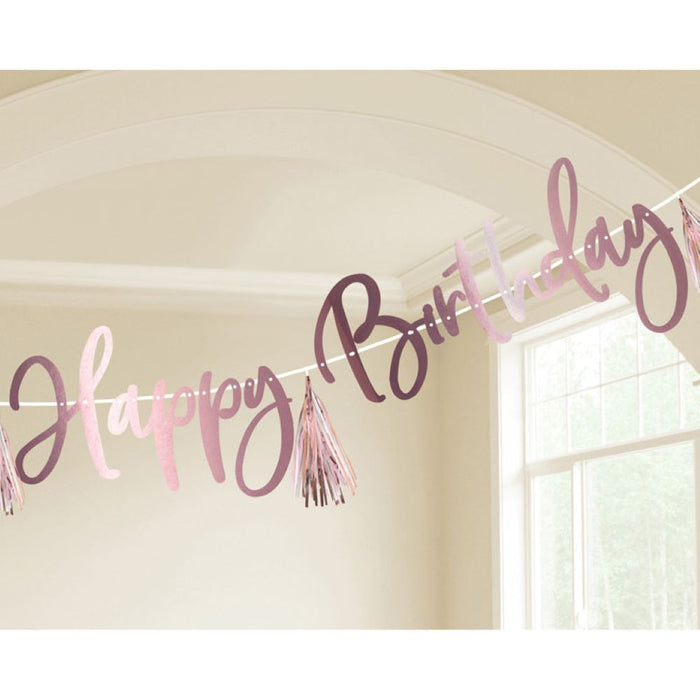 Girlande "Happy Birthday" Personalisierbar Rosegold | 274 cm