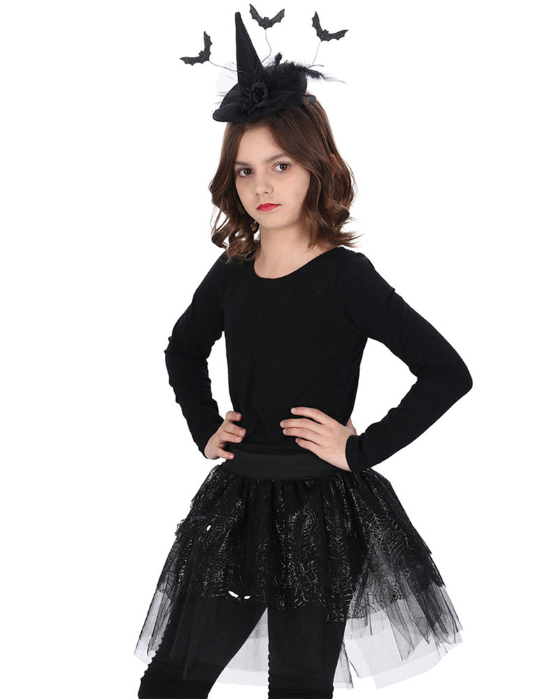 Kinder Kostüm Set "Schwarze Hexe" 2-tlg. | Rock und Hexenhut