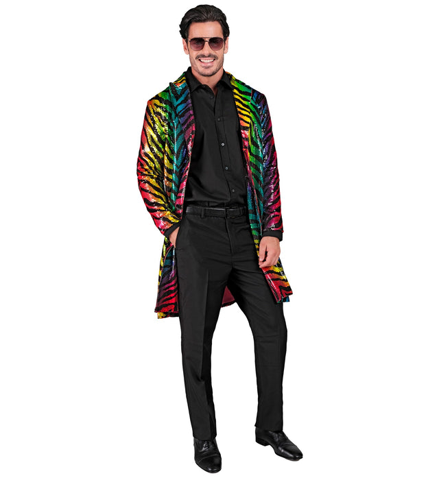 Pailletten Mantel für Erwachsene | Regenbogen Tiger