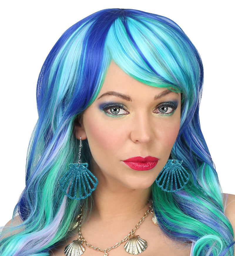 Muschel Ohrringe | Blau - Schmuck Meerjungfrau Kostüm