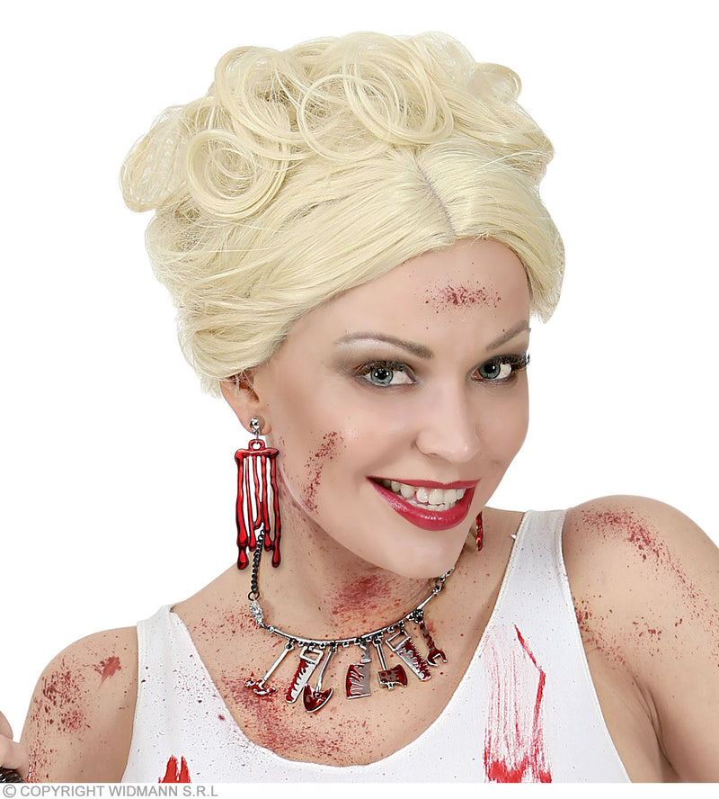 Halskette mit blutigem Werkzeug 12465 | Silber Rot