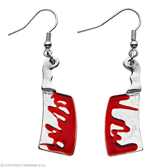 Ohrringe "Blutiges Hackebeil" 12470 | Silber Rot