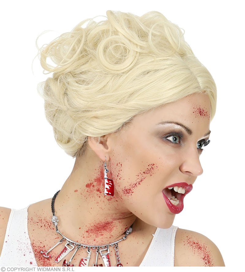 Ohrringe "Blutiges Hackebeil" 12470 | Silber Rot