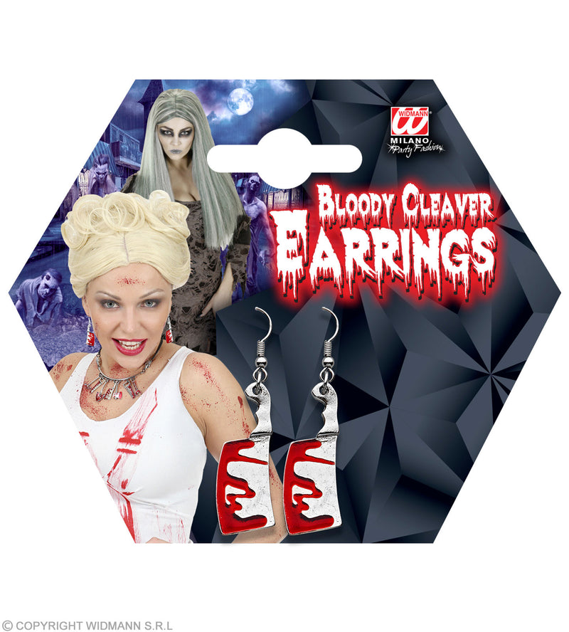 Ohrringe "Blutiges Hackebeil" 12470 | Silber Rot