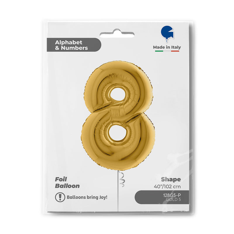 Riesenzahl Folienballon 40"/102cm | Gold #8