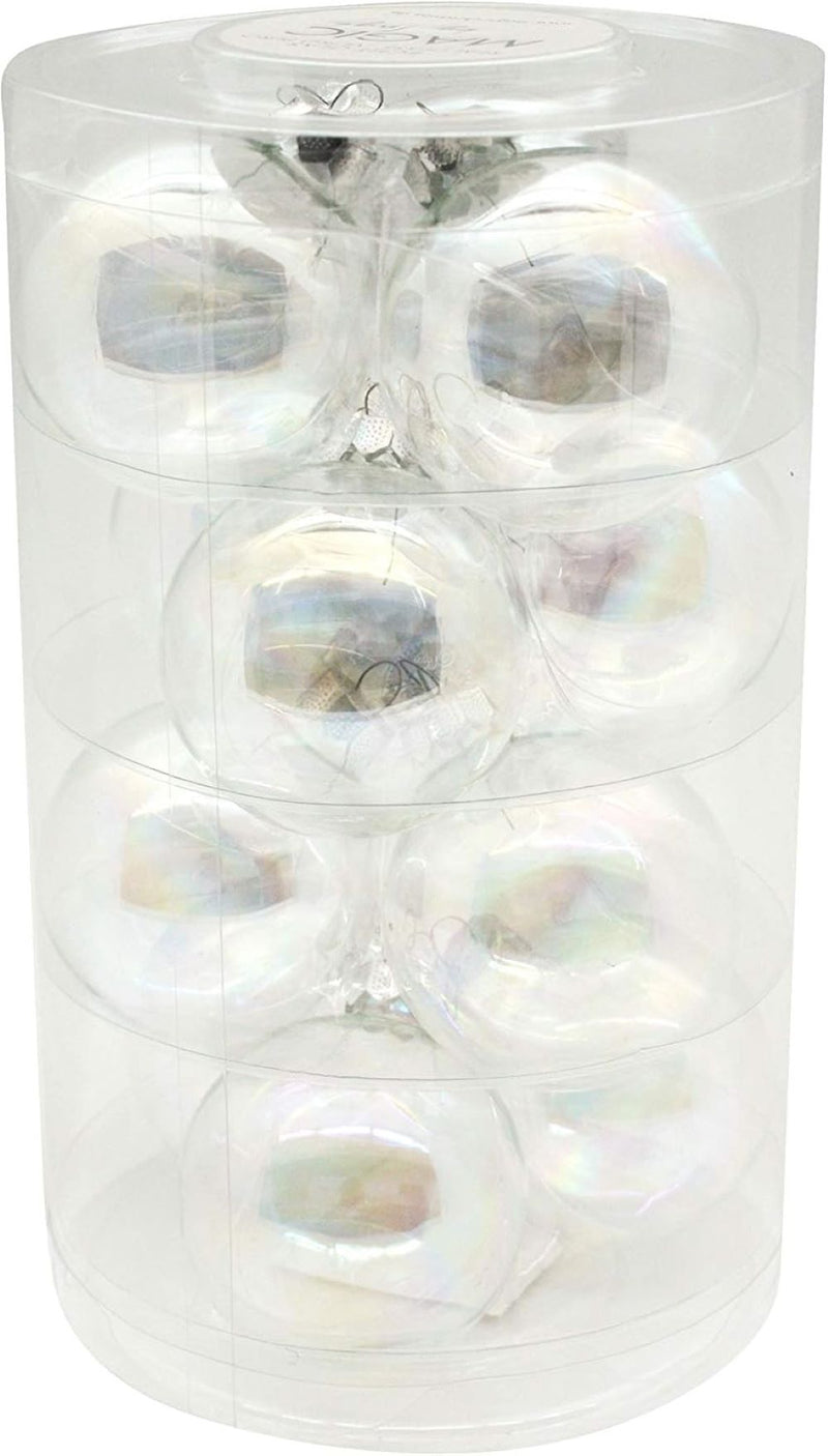 Weihnachtskugeln Irisierend | Ø 6 cm | 12 Stück | Glas | Schimmernde Kugeln