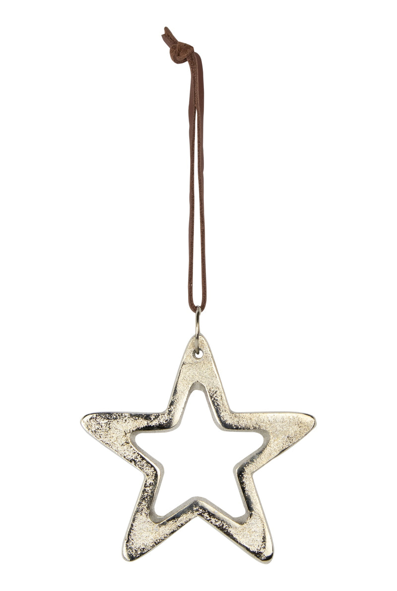 Stern zum Hängen | 9,5x9,5 cm | Aluminium silber | 13397