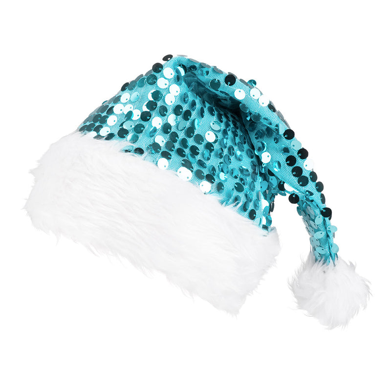 Weihnachtsmütze "Pailletten" | Hellblau