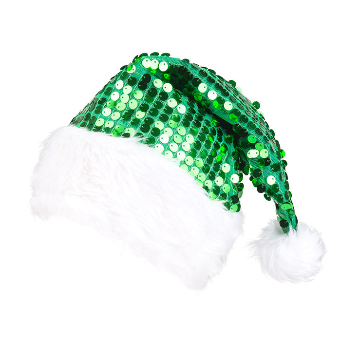 Weihnachtsmütze "Pailletten" | Grün