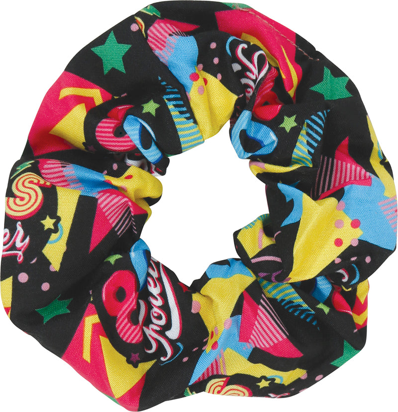 80er Jahre Haargummi im Retro-Look | Bunter Scrunchie
