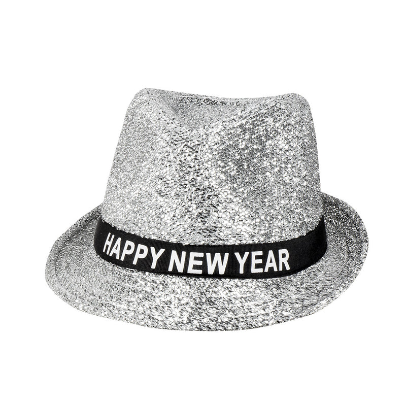 Hut Sparkling "Happy New Year" | Silber - Silvester