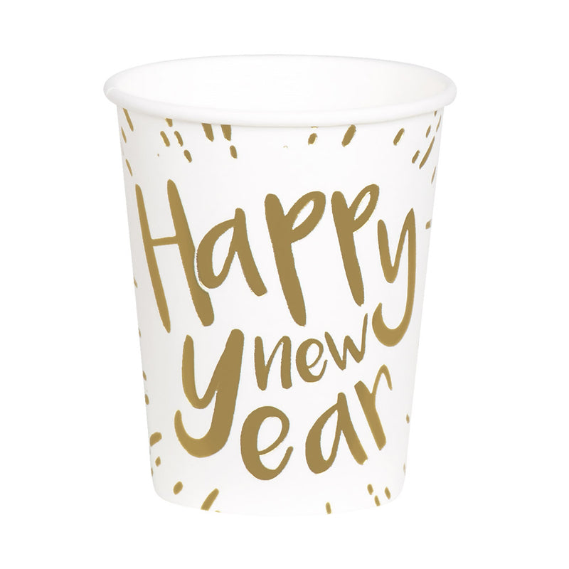 Silvester Papier Becher "Happy New Year" | 10 Stück á 210 ml