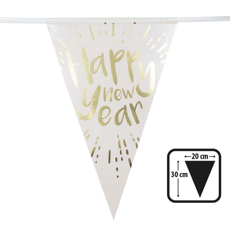 Silvester Folienwimpelkette "Happy New Year" | 4m