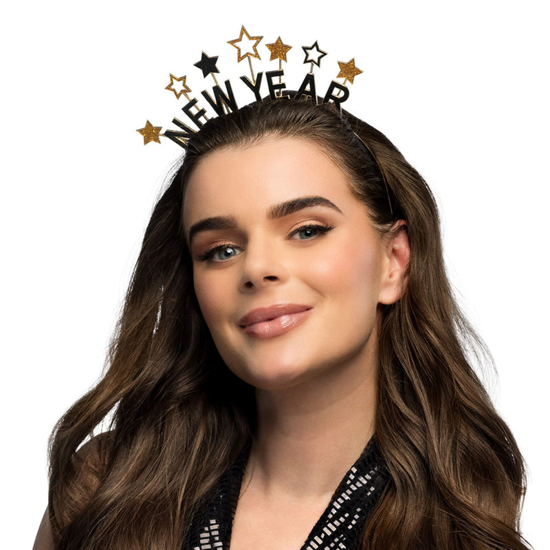 Metall Diadem "New Year" | Gold Schwarz