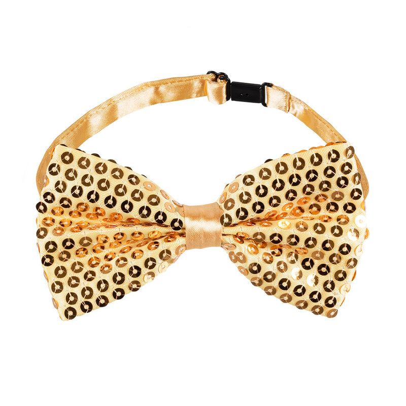 Pailletten Partyset für Erwachsene | Gold - Hosenträger, Brille und Fliege
