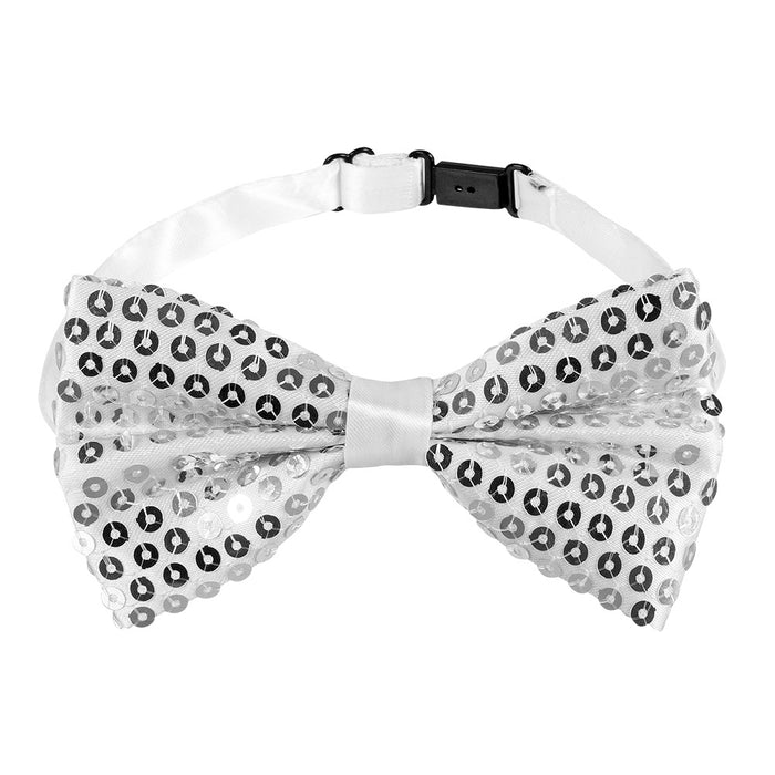 Pailletten Partyset für Erwachsene - 13486 | Silber - Hosenträger, Brille und Fliege