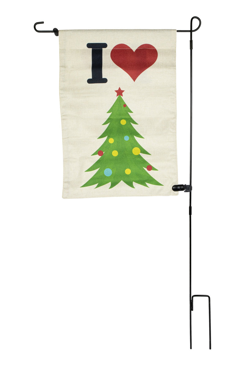 Gartenfahne Weihnachten | "Ich liebe Weihnachten" Motiv | 32×45 / 90 cm | 13505