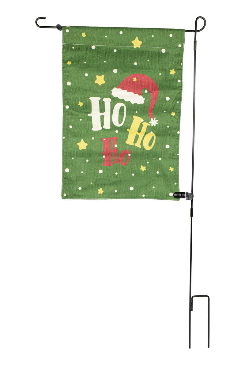 Riffelmacher Gartenfahne Weihnachten "HoHoHo" 32x45 / 90 cm 13507 | Grün Rot