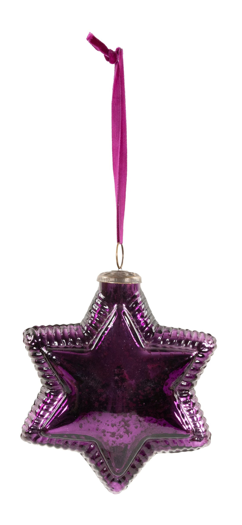Deko Glasstern zum Hängen | Lila Antik | 15 cm | Weihnachtsbaumschmuck  13565