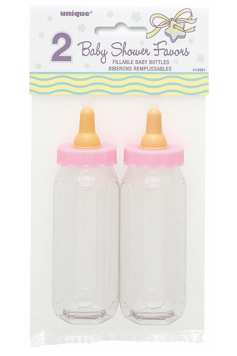 Favours Babyfläschchen Pink 2 Stück Babyparty Dekoration für Mädchen