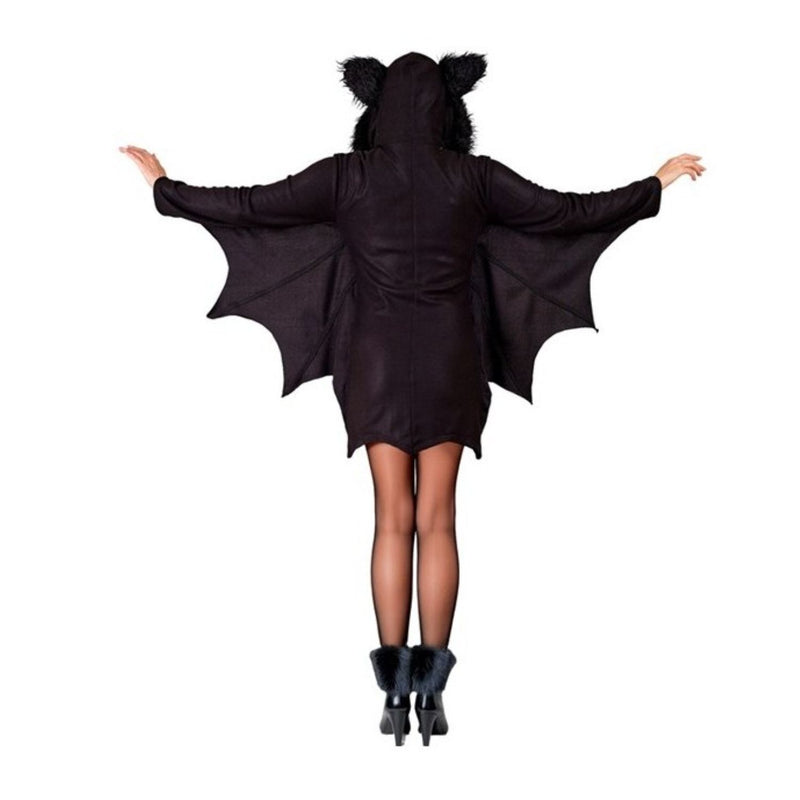 Kostüm "Fledermaus" für Damen | Kleid mit Kapuze Schwarz